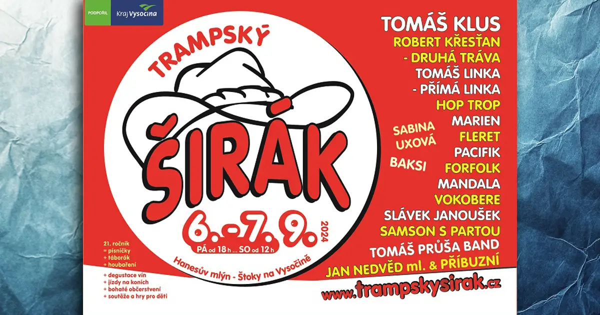 Festival Trampský širák 2024: Oslava trampské, country a folkové hudby