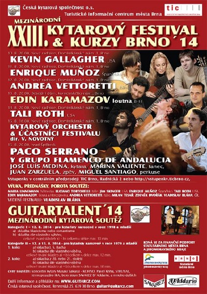 23. mezinárodní kytarový festival a kurzy Brno 2014